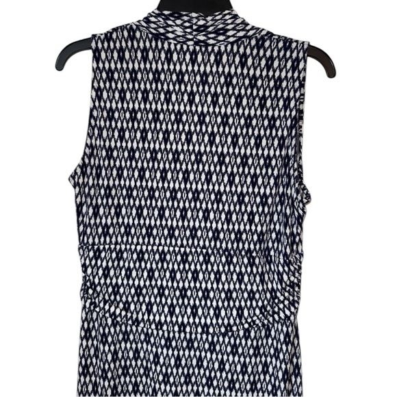 🌹VINCE CAMUTO GEOMETRIC PATTERN V NECKAXI DRESS - Picture 11 of 13